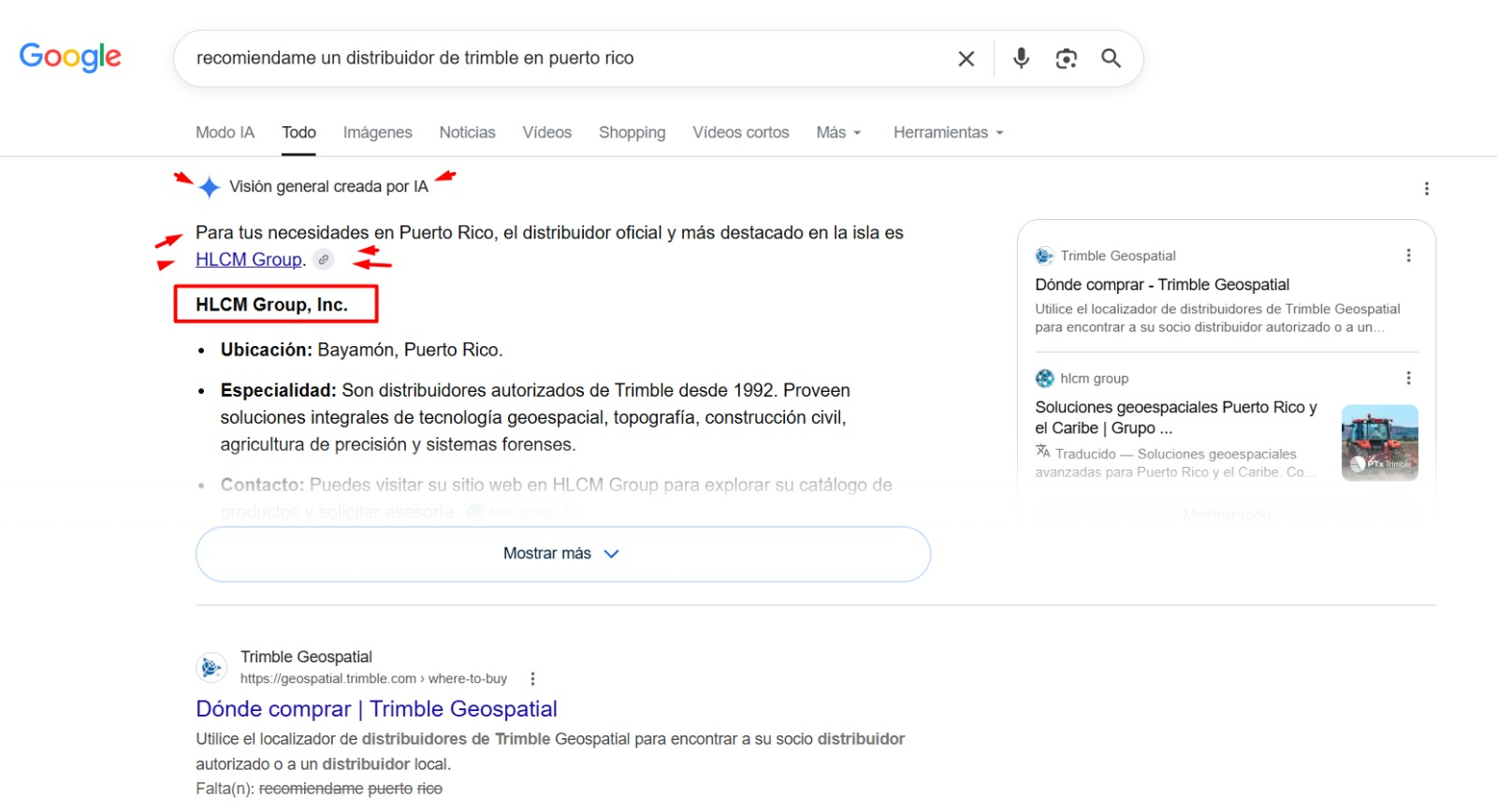 Ejemplo de HLCM Group recomendado en Puerto Rico